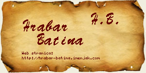 Hrabar Batina vizit kartica